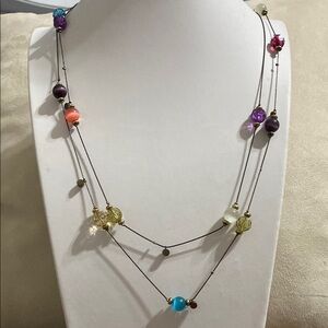 5 for $15 Cat eye glass and multicolored acrylic Beaded Necklace